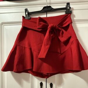 Red Zara skirt with bow